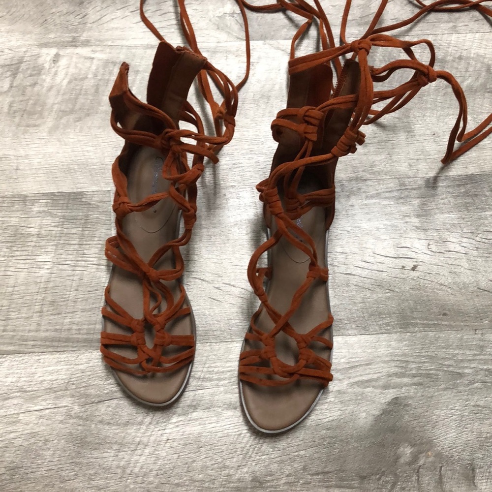 Gladiator sandals—basically brand new!